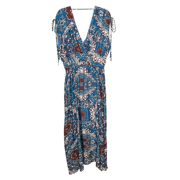 ✨ The Korner for Anthropologie Blue Boho Print Maxi Dress Size Medium NWT ✨ - Picture 5 of 15